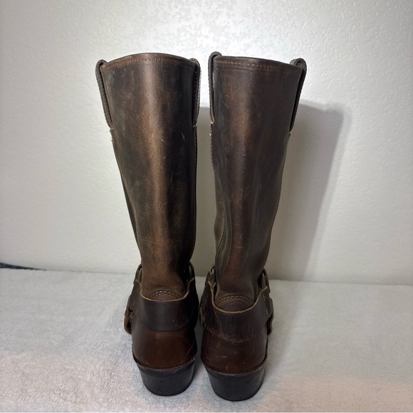 Frye Brown Leather Moto Boots - Picture 4 of 11
